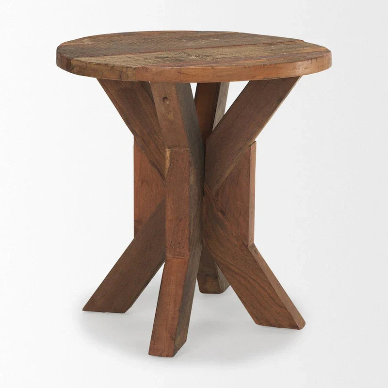 Mesa auxiliar de madera marrón - 25.8L x 25.8W x 26.0H