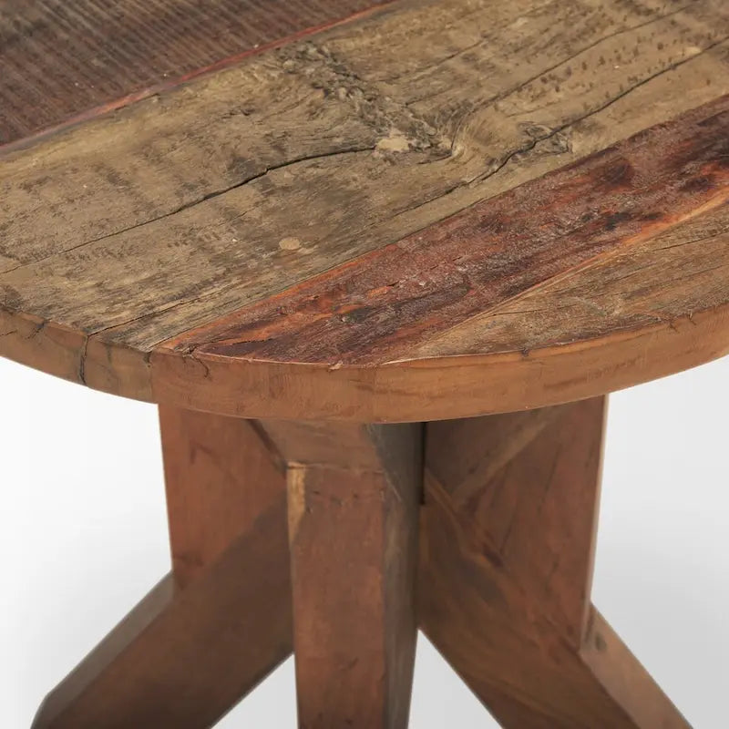 Mesa auxiliar de madera marrón - 25.8L x 25.8W x 26.0H