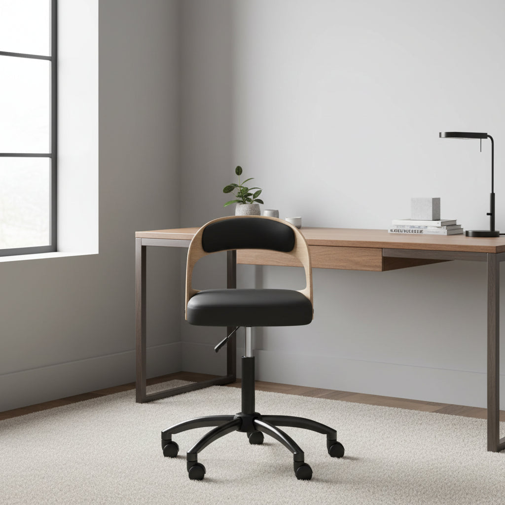 Silla de oficina baja con asiento acolchado