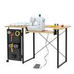 Mesa de costura Pivot con panel de almacenamiento y plataforma ajustable