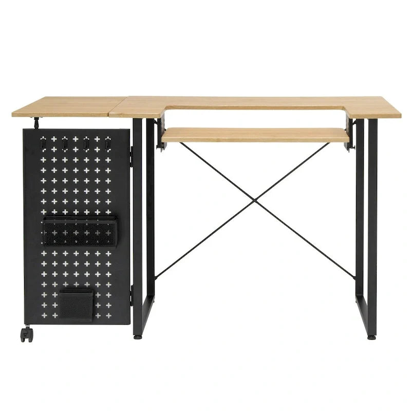 Mesa de costura Pivot con panel de almacenamiento y plataforma ajustable