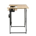 Mesa de costura Pivot con panel de almacenamiento y plataforma ajustable