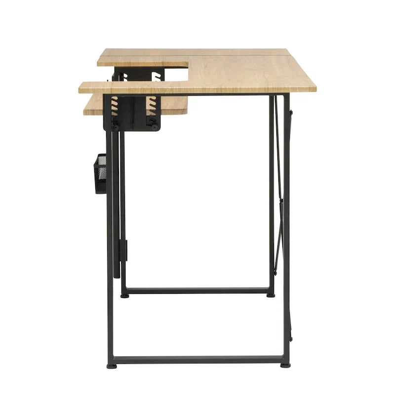 Mesa de costura Pivot con panel de almacenamiento y plataforma ajustable