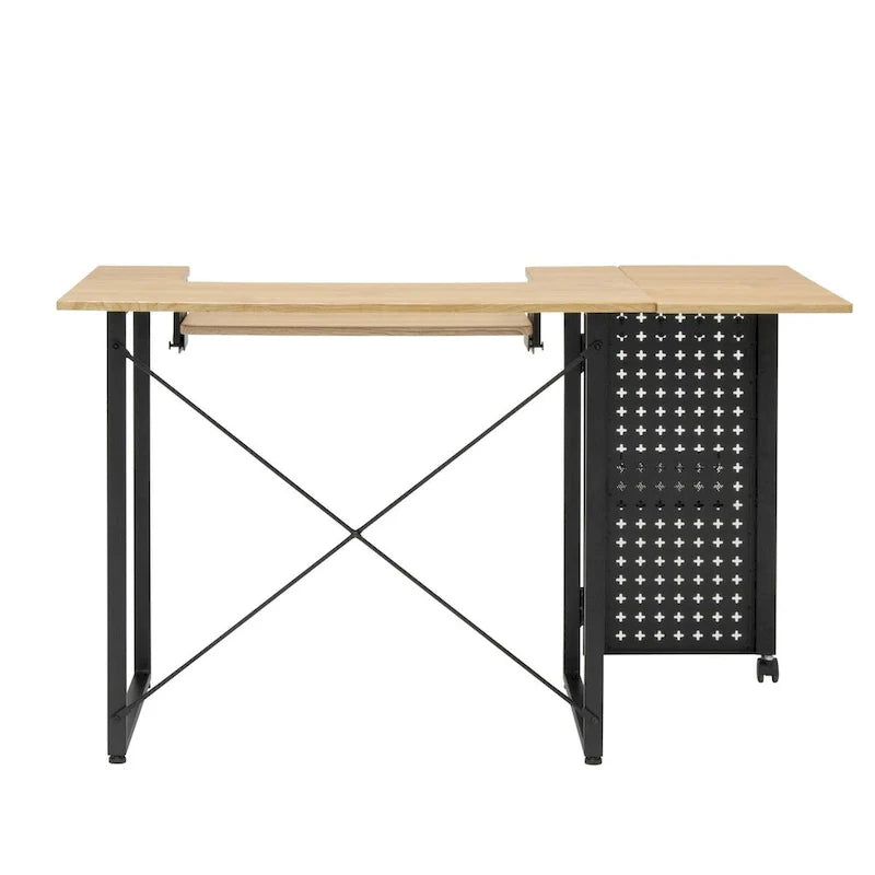 Mesa de costura Pivot con panel de almacenamiento y plataforma ajustable