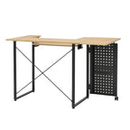 Mesa de costura Pivot con panel de almacenamiento y plataforma ajustable