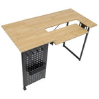 Mesa de costura Pivot con panel de almacenamiento y plataforma ajustable