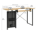 Mesa de costura Pivot con panel de almacenamiento y plataforma ajustable