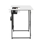 Mesa de costura Pivot con panel de almacenamiento y plataforma ajustable