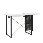 Mesa de costura Pivot con panel de almacenamiento y plataforma ajustable