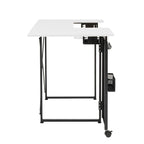 Mesa de costura Pivot con panel de almacenamiento y plataforma ajustable