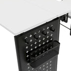 Mesa de costura Pivot con panel de almacenamiento y plataforma ajustable