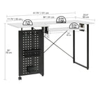 Mesa de costura Pivot con panel de almacenamiento y plataforma ajustable
