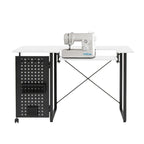 Mesa de costura Pivot con panel de almacenamiento y plataforma ajustable